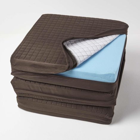 HOMESCAPES Housse de coussin en suédine pour coussin pour canapé 3 places, Chocolat