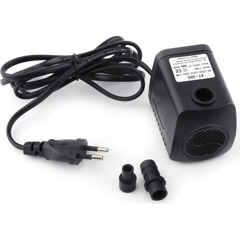 1Pc Plastique 220V 15W 800L/H Fontaine Air Fish Tank Aquarium Eau Submersible Pompe Noir (1/5)
