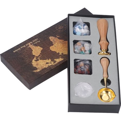 Ensemble de sceaux de cire vintage transparents à motifs, antirouille, idéal pour la décoration d'enveloppes et d'invitations à faire soi-même. (1/5)