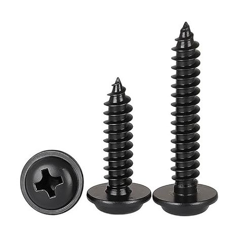 M2 x 8mm 100 Pcs Tête ronde Vis auto taraudeuses Avec rondelle Acier inoxydable 304 Croix Tête bombe Vis à bois (1/5)