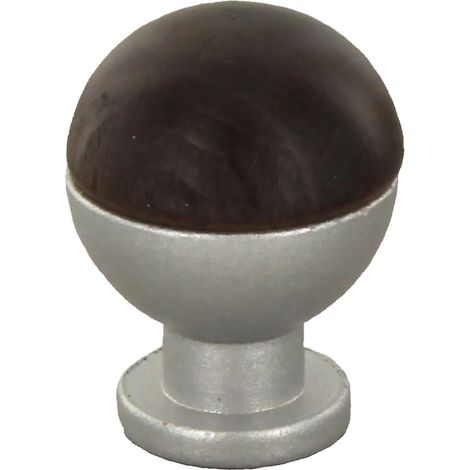 Pomolo in Legno Ottone Sferico Art 18 Noce Scuro 25 Pezzi 735 mm