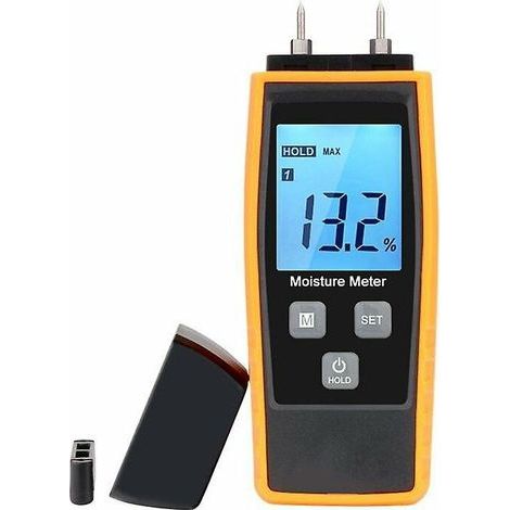 Testeur d'humidité, testeur d'humidité pour murs et bois, compteur de fuites, humidité, mortier de ciment, détecteur de teneur en eau avec écran LCD (1/5)