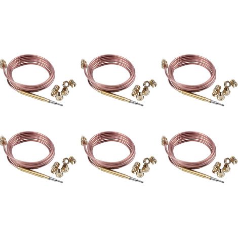 6pièces 1500Mm Kit de Thermocouple Universel pour Cuisinière à Gaz M6X0.75 avec Thermocouple de Remplacement pour Écrou de Débordement (Cinq) (1/5)
