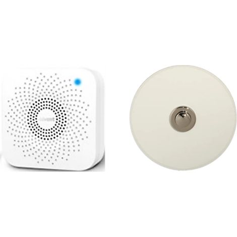 Sonnette sans fil rond acier blanc boite d'encastrement (1/3)