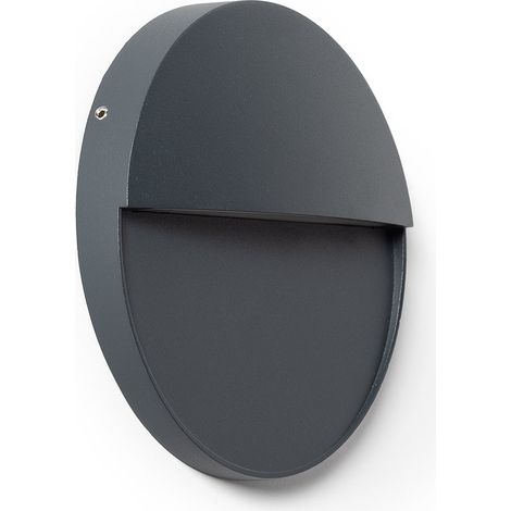 Aplique de Pared Exterior LED 6.5W CCT Seleccionable Superficie Circular Jade Gris Oscuro (1/5)