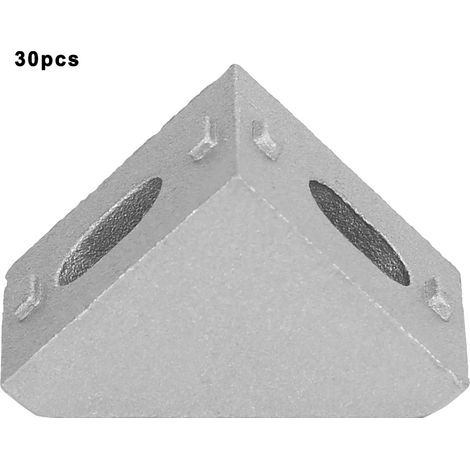 30 Stück 2-Loch-Aluminium-Winkelverbinder, L-förmiger rechter Winkel für Aluminiumprofile 2020 (1/5)