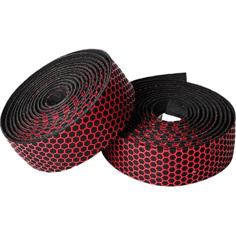 Nastro per manubrio da bicicletta, nastro per bici da strada in PU+Eva, sacchetto antiscivolo in silicone a nido d'ape, 2 rotoli per set (rosso) (1/4)