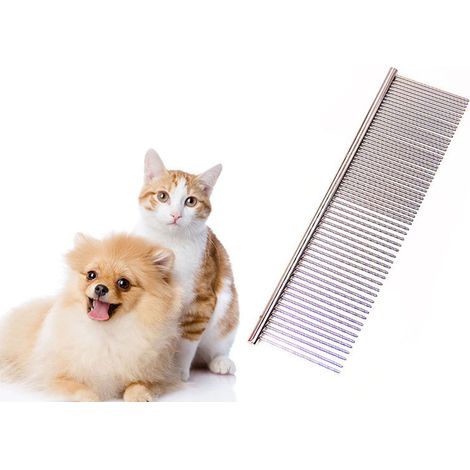 Peigne à rangées en acier inoxydable pour le toilettage des animaux de compagnie, démêlant les nœuds de poils des chiens (195cm) (1/2)