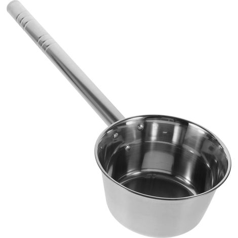 Louche Acier Inoxydable - 1 Unité - Métal - Manche Ergonomique 46cm - Cuisine Jardin Salle De Bain - Argent (1/5)