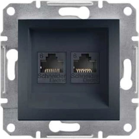 Conector para ordenador Asfora 2x UTP cat.6 sin marco color antracita EPH4800171