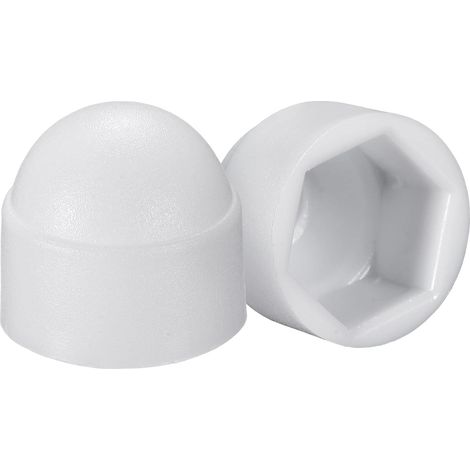 Cache Écrou Protection M8 Plastique Dôme 13mm Blanc 25pcs (1/5)