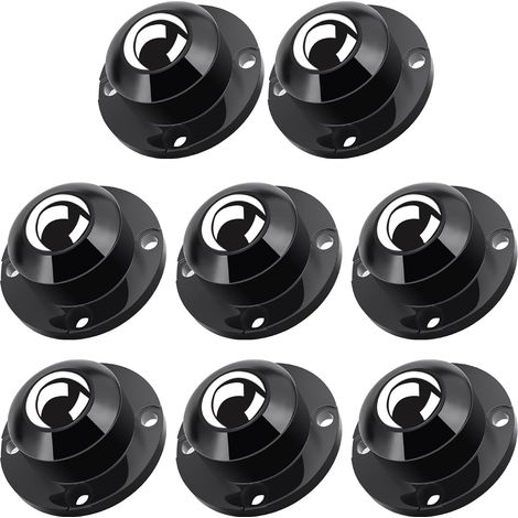 Ruedas giratorias universales de acero de 1" para electrodomésticos, capacidad de carga de 28 lb por rueda (paquete de 8, negras) (1/5)
