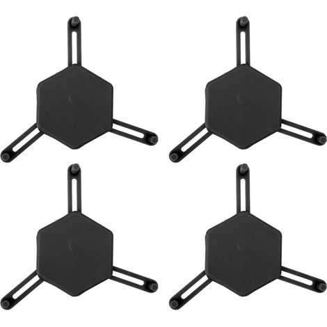 Lot de 4 dessous de verre hexagonaux noirs, réglables et polyvalents, pour boissons et petits objets (1/5)