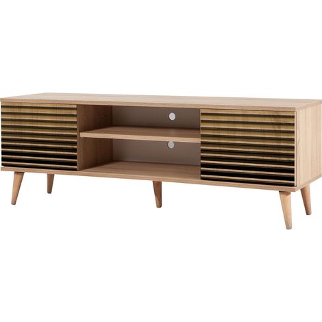 Meuble TV en bois clair dégradé avec niche Kiza 220 (1/3)