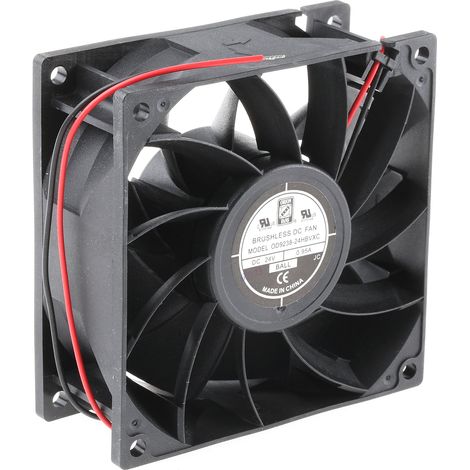 Ventilateur axial RS PRO 24 V dc, 229.4m³/h, 92 x 92 x 38mm, 16W ( Prix pour 1 ) (1/3)