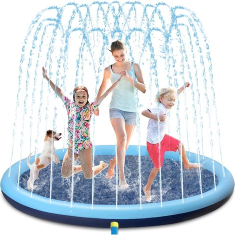 Wasserspielmatte für Kinder und Hunde, 200 cm, rutschfestes, aufblasbares Wasserspielzeug für Kinder und Haustiere, ideal für sommerliches Spielen im Garten (1/4)