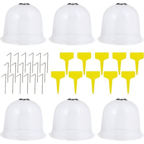 Kit de dôme pour plantes de jardin avec 6 couvercles transparents et piquets (1/5)