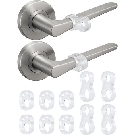 Juego de 6+4 topes de puerta/protectores de pared para tiradores de puertas - topes de pared transparentes e invisibles, sin adhesivo. (1/5)