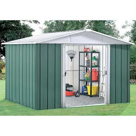 Yardmaster Metall-Gerätehaus "Bayern" Modell 87, grün, 4,68 m², mit Bodenrahmen (1/5)
