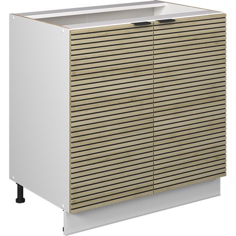 Meuble bas sous-évier Fame-Line, Panneau en chêne, 80cm avec étagère, sans plan de travail, Vicco (1/5)