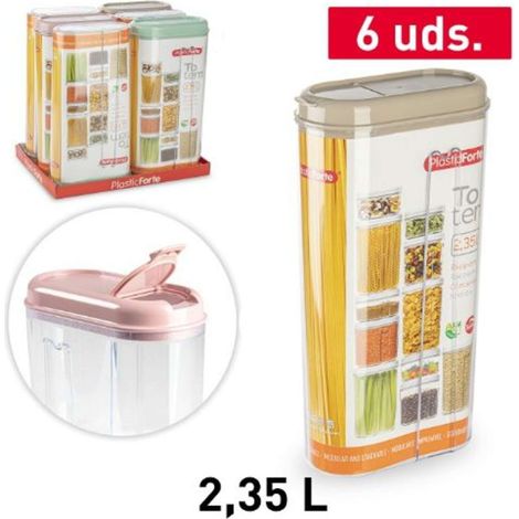 1 Pezzo Barattolo Recipiente da Cucina Totem in Plastica 2350 ml 3 Colori