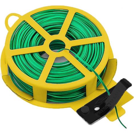 Filo plastificato verde per legature su rami e steli da giardino in comoda gabbietta dispenser - Bobina 30 metri (1/5)