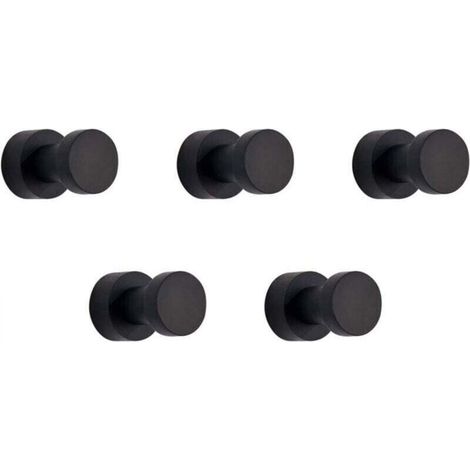 Wandhaken, Handtuchhaken für Badezimmer, Küche, Tür, Kleiderschrank & Abstellraum, 5er-Pack (schwarz)