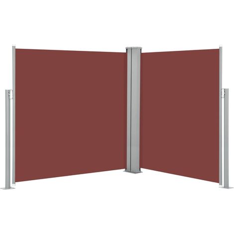 Toldo lateral retráctil/protección visual para patio jardín terraza balcón 140 x 600 cm marrón 020007408