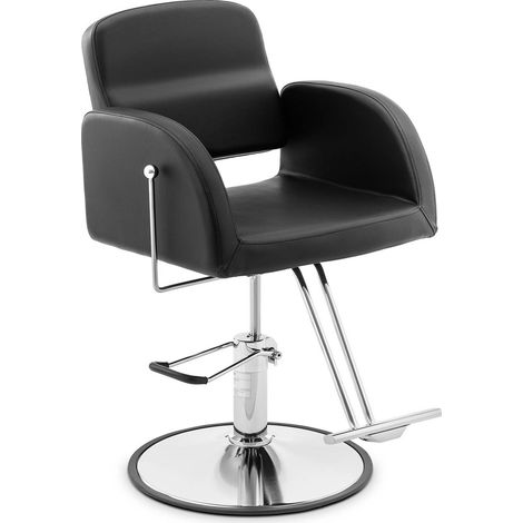 Fauteuil de coiffeur - physa - Hauteur réglable : 920 - 1070 mm - Repose-pieds / rotatif à 360° - Noir, Argent (1/5)