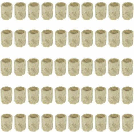 VURAHOME -Rockwool Cube Reproduction légumes hydroponiques Bloc Culture Seedling cylindrique Système Greenhouses Jardinage Accessoires 2027mm  50Pcs (1/5)