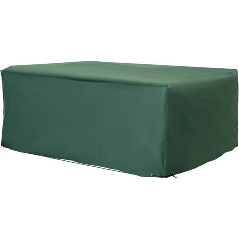 Fodera per cuscino Outsunny, fodera protettiva impermeabile, copertura per mobili da giardino, tessuto Oxford 600D, telo impermeabile per mobili da giardino, rettangolare, 210L x 140W x 80H cm, verde (1/4)