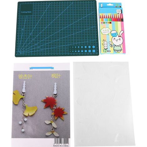 Planche à découper A4 en forme d'érable et de ginkgo, avec feuille thermorétractable à faire soi-même - Accessoires de loisirs créatifs faits main (1/5)