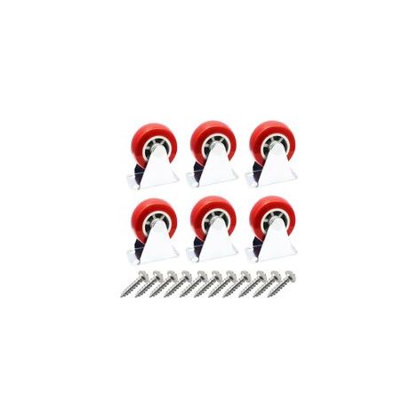 (Free Screws)6 Packs,1.5 inch Rigid No Swivel Plate Hard Rubber Caster Wheels for Furniture and Workbench