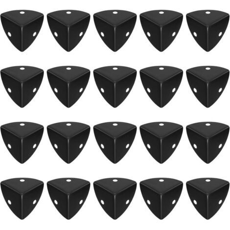 BUNTHAUS 20 Pcs Protection Coin de Table en Métal, Protection Angle Metal, Protecteurs d'angle en Métal, Protection Coin Meuble en Métal(Noir)