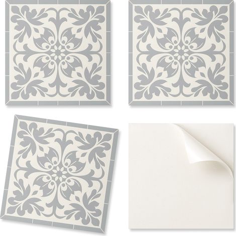 Juego de baldosas de vinilo con estampado floral para la cocina, 20x20x20 cm.