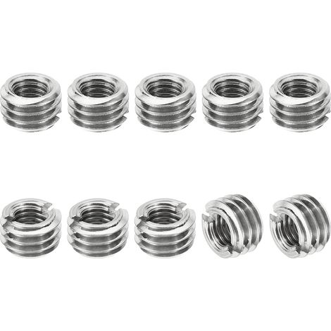 Filetage Adaptateurs Manchon Réduction Écrou Insert Fileté, 10 pcs M81.25 Mâle à M50.8 Femelle Réparation Insérer Écrou Vis Réducteur Conversion Inox Acier Fixation 5mm (1/5)