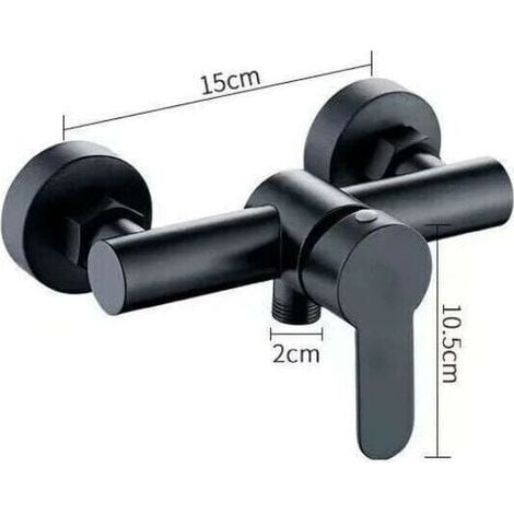 Robinet de douche en acier inoxydable 304 Robinet mitigeur de douche chaud et froid pour salle de bain - Noir, 1pc, (1/4)