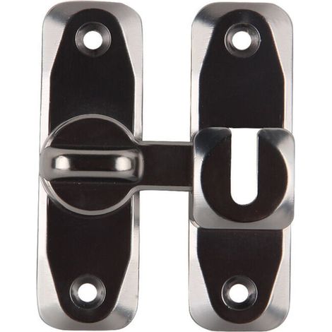 Boucle de verrouillage de porte à 90/180 degrés Boucle à angle droit Boucle de porte Boulon Serrure de porte de grange Serrure de porte coulissante Serrure d'armoire(gris)