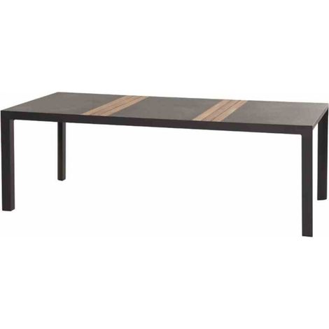 Siena Garden Gartentisch Lugano 220x100 cm anthrazit/Teak Terrassentisch