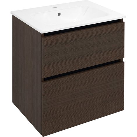 EZARA Meuble sous-vasque 59,2x64x46cm, pin rustique (1/4)