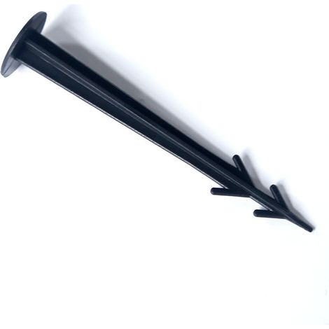 Kunststoff-Erdanker, 200er-Packung, Nägel, Zeltnägel, Garten, Zelt, Bodenverankerung, 11,5 cm, schwarz