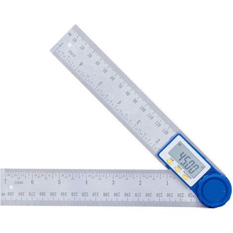 Rapporteur d'Angle Numerique, Règle d'Angle Inoxydable pour Menuisier et Fausse Equerre , Plage de Mesure 360°, Règle en Acier pour Travaux de Bois pour de Bricolage, Artisanat et Bric (1/4)