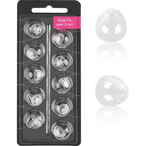 Cupoline di ricambio per apparecchi acustici Oticon Minifit, confezione da 10, tappi auricolari in silicone di ricambio per apparecchi acustici, cupoline per bassi (8 mm) (1/5)