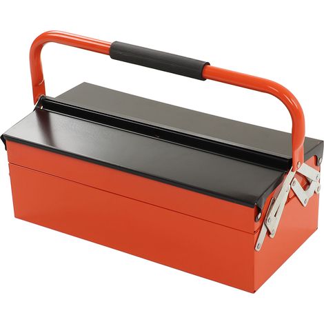 Coffre à outils métallique pliable sur roulettes 2 couches 3 plateaux L 420mm rangement atelier auto portable (1/5)