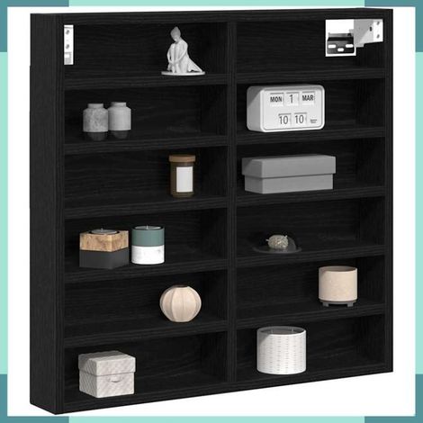 869191 Vitrine Chêne noir 60 x 8,5 x 58 cm Bois d'ingénierie (1/5)
