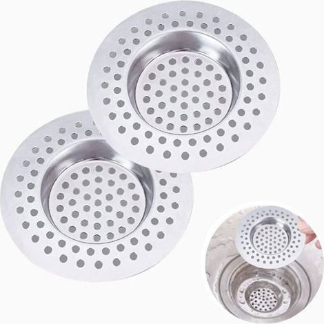 Filtre évier en acier inoxydable Anti-obstruction - 7,8 cm - 2 pièces - Facile à installer - Réutilisable HBCL (1/3)