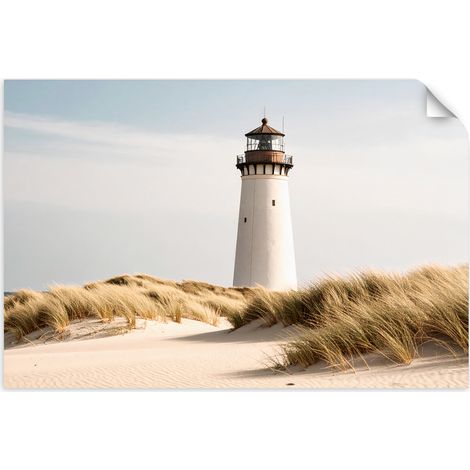 Poster autocollant Phare mer plantes dunes 130x90 (1/3)