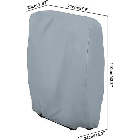 Schutzhülle für klappbare Sonnenliegen, Gartenstuhlabdeckung, staubdicht, wasserdicht, 210D Oxford, B71×H110cm (Grau) (1/4)