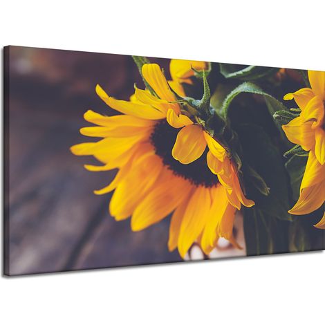 Leinwanddruck Botanik Sonnenblumen 120x70 cm