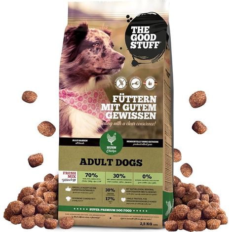 Croquettes pour chiens adultes 2,5 kg Avec de la viande de poulet fraîche Nourriture sèche pour chiens adultes Croquettes pou (1/5)